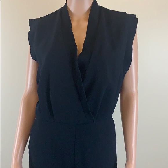 IRO black loco v-neck jumpsuit with scalloped edge - Picture 7 of 10